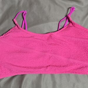 Womens Bright Pink Textured Bikini